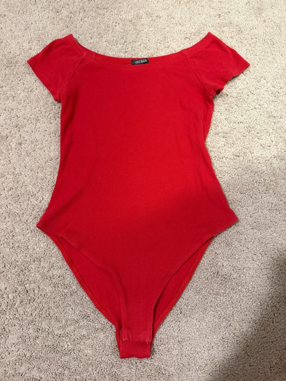 Women’s Red Off-Shoulder One-Piece Bodysuit